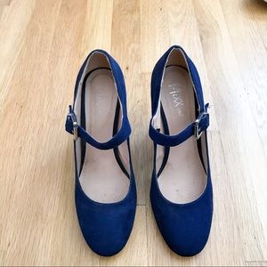 ✨ Blue Suede Ankle Strap Heels ✨